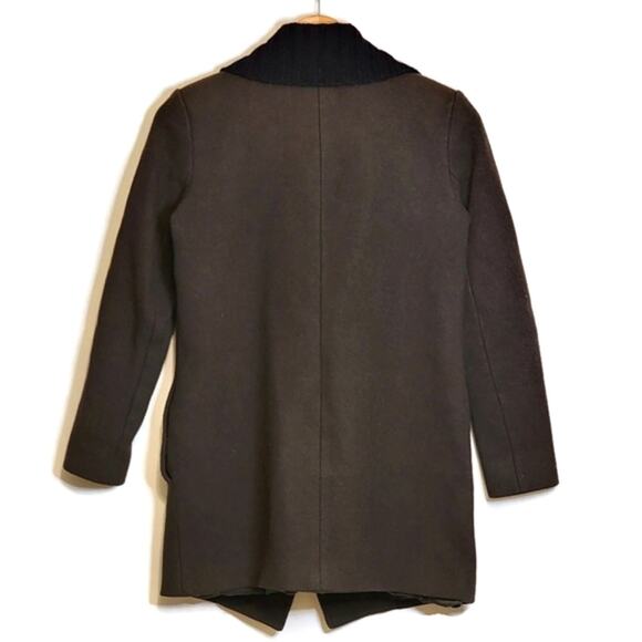 Theory Wool Cashmere Mid Length Single Breasted Green Jacket Coat Size S - Picture 7 of 12